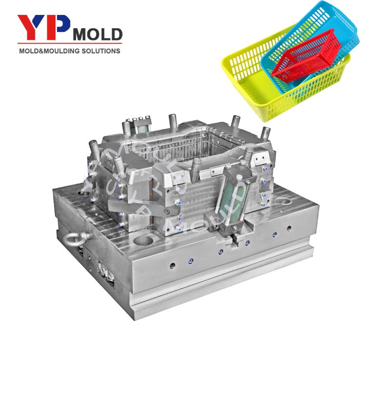 Single Cavity Cold Runner Plastic Injection Fruit Basket Mold With Point Gate Slider System