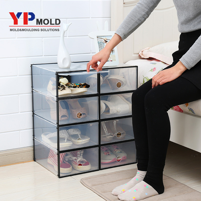 Transparent Solid Plastic Shoes box injection mold Shoe Storage Box Gift Display Mould maker