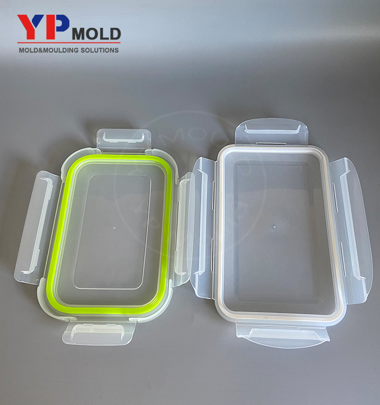 Custom food grade plastic four corner buckle preservation cover refrigerator food preservation box mold